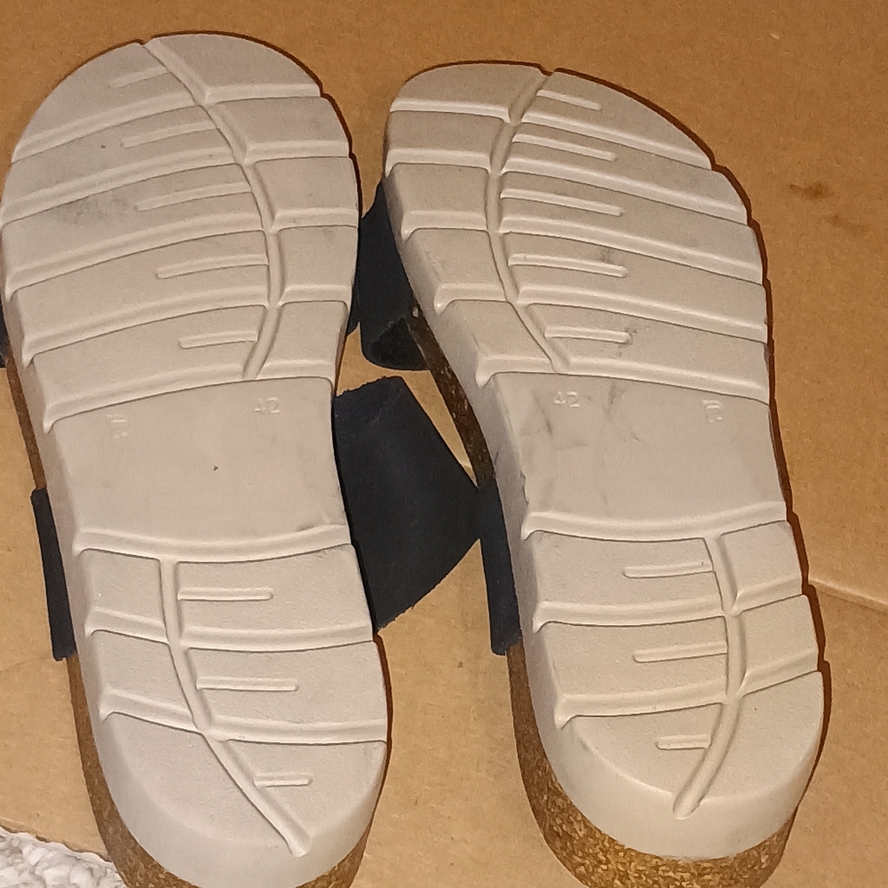 Plakton Women’s Sandals Size 11 Black Cork Footbed Adjustable Memory Cushion‎ - Picture 9 of 10